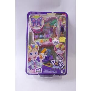 Polly Pocket, Backyard Butterfly Compact, 12 Pop & Swap Pieces, Mattel